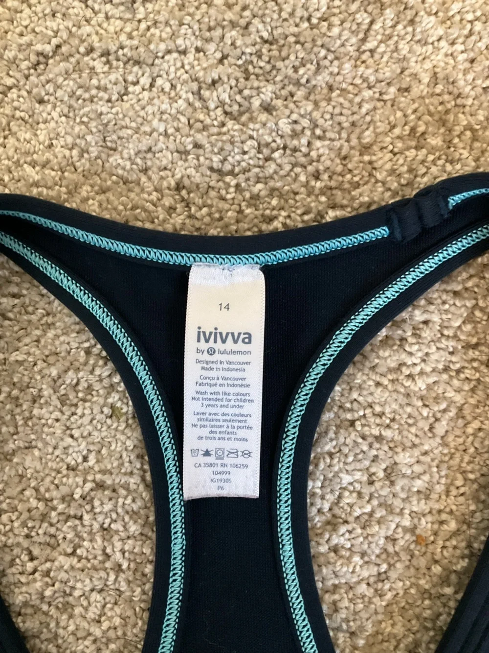 Ivivva by Lululemon Girls Size 14 Racerback Athletic Tank Top